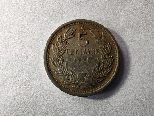 Moneda Chile 5 Centavos 1921 Níquel (x922x923