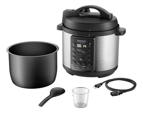 Panela De Pressão Elétrica Dako 1000w Com 6 Litros E Multifunções Preto 127v