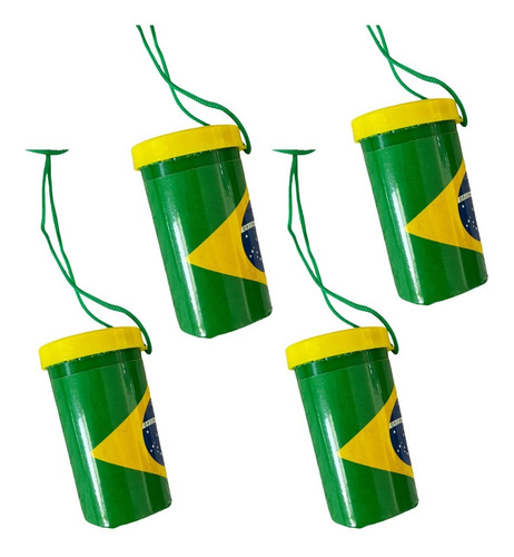 Kit Com 4 Cornetas Vuvuzelas De Plástico 7,5cm Do Brasil 