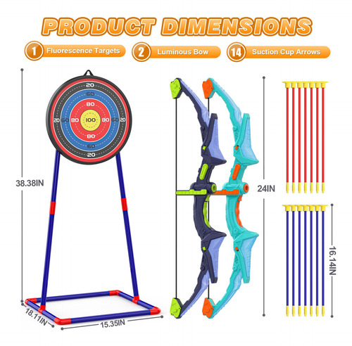 Set De Arco Y Flecha Ocditikl Para Niños Con 14 Flechas Con