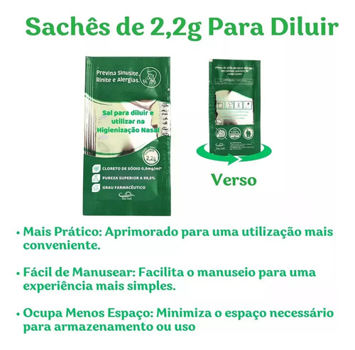 Solução Limpeza Nasal Soro Fisiológico Pó Xô Ites Kit C/ 180 Branco