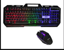 Comprar Kit Multimedia Teclado Y Mouse Usb Gamer Led Rgb Con Luz Color Del Teclado Negro