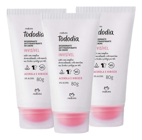 Kit Desodorante Em Creme Natura Acerola E Hibisco 3 Unidades