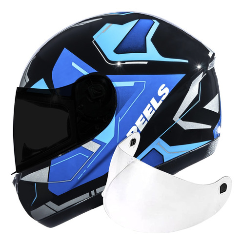 Capacete Peels Spike Lup Azul/preto+ Viseira Fumê