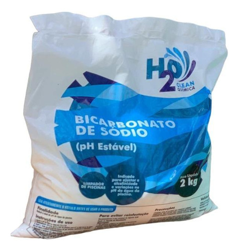 Bicarbonato Sódio Ph Estável Piscina 1 Unidade 2kg H2o Clean