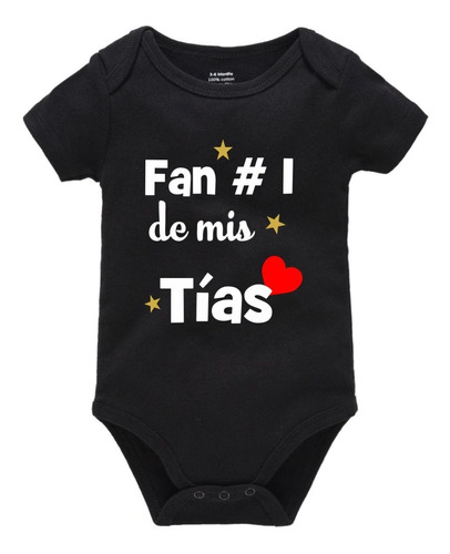 Mameluco Body Negro Para Bebe Tía Personalizado 