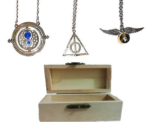 Collares Harry Potter: Giratiempo, Reliquias Y Snitch Dorada