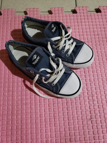 Zapatillas Topper Profesional Niño Lona Azul