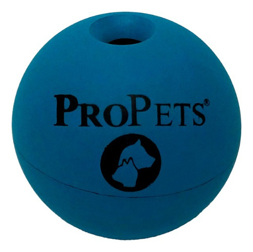 Pelota Dura De Hule Natural C/cascabel Para Perro Pro Pets Color Azul