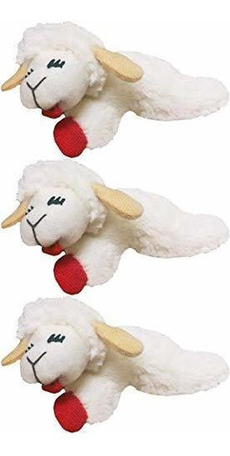 Multipet 3 Pack Of Lamb Chop Cat Toys, 4 Inch, With Catnip