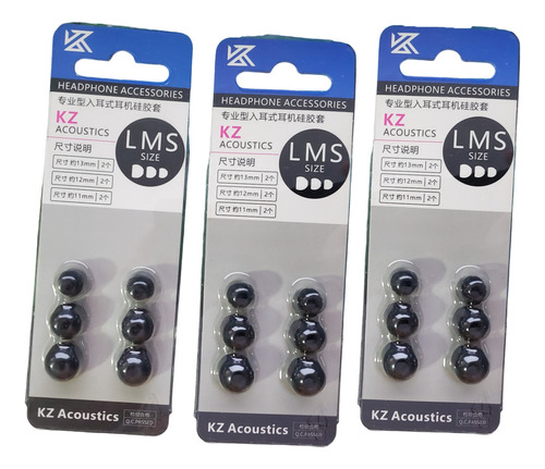 Pack X3 Ear Tips Gomas De Repuesto Para Audifonos In Ear Kz