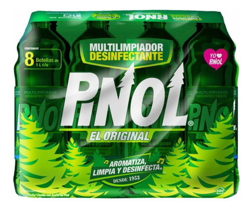  Pack De 8 Pinol El Original Limpiador Multiusos 1l