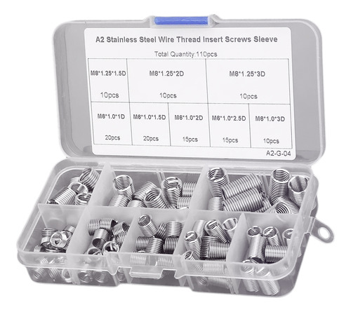 110 Piezas De Insertos De Rosca En Espiral Roscados M6-m8/1d