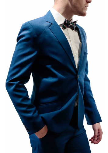 Imagen 3 de 4 de Traje Entallado Azul Claro