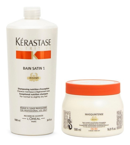 Kérastase Nutritv Bain Satin 1 Shampo 1l Mask Cab Grosso 500