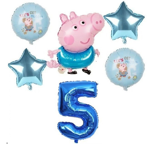 Globos De George Y Peppa Pig Con Número 