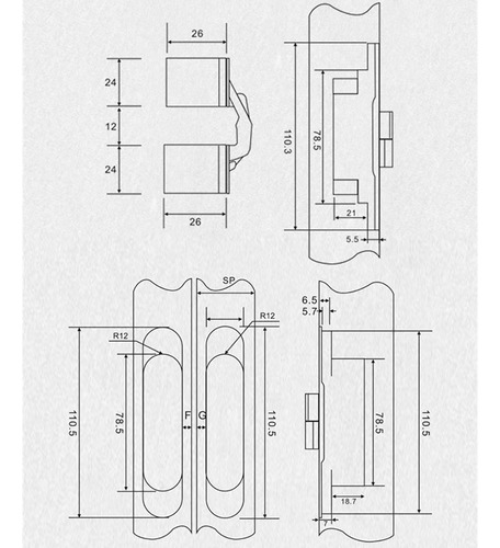 Bisagra De Puerta Metálica Oculta Ajustable En 3d De 180°