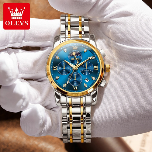 Reloj Olevs Diamond Calendar Moon Phase Business