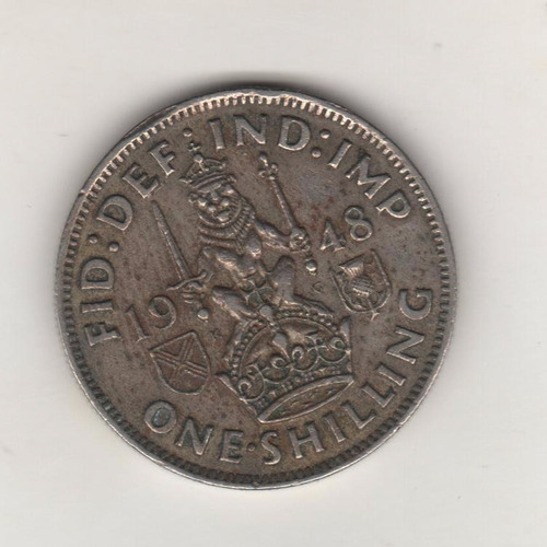 Gran Bretaña Moneda De 1 Shilling Año 1948 Km 864 