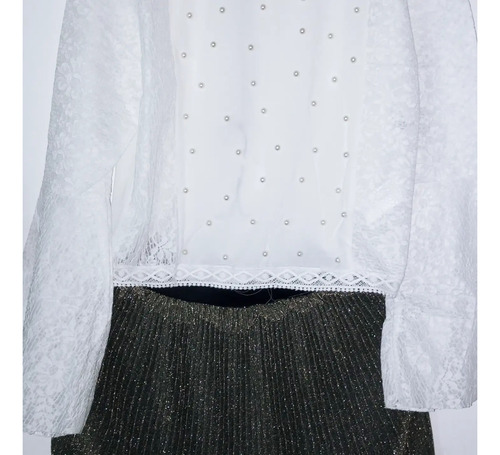 Conjunto Para Dama Talla L/m Blusa/falda Zara /shevago