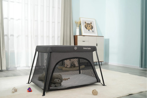 Cuna Corral Viajero Para Bebé Pamo Babe Ligero Y Compacto Color Gris