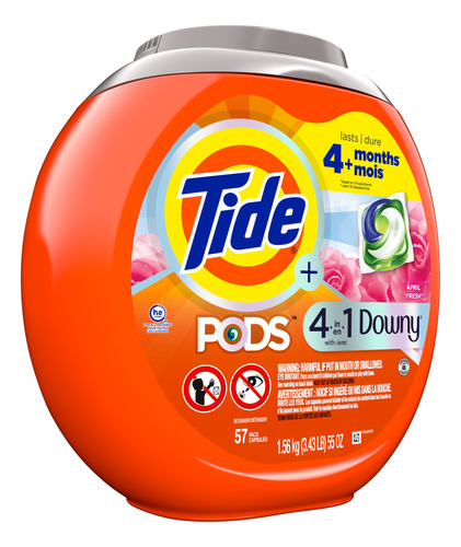 Tide Pods 4en1 Con Downy Detergente Para Ropa 57capsulas
