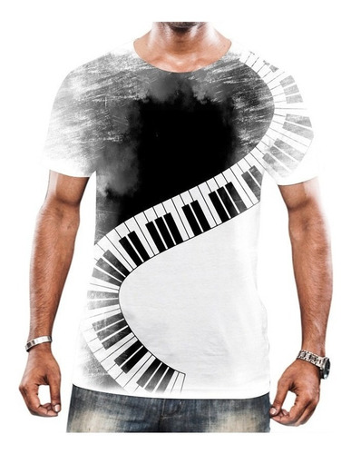 Camisa Camiseta Masculina Meninos Instrumento Musical Piano