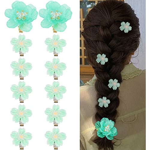 Ahoney 12 Piezas Flores De Pelo Clips Para Niñas J26qz