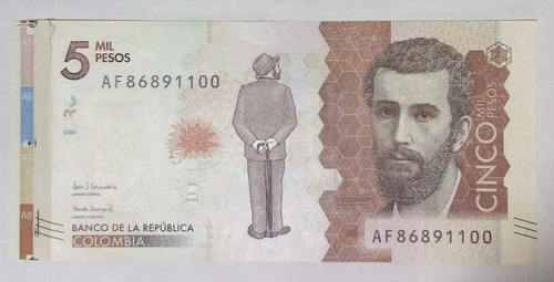 Billete 5000 Pesos 24/jul/2018 Unc Bandeleta Rasgada