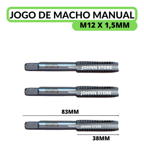 Macho M12 X 1,5mm Manual Aço Para Criar Roscas Internas