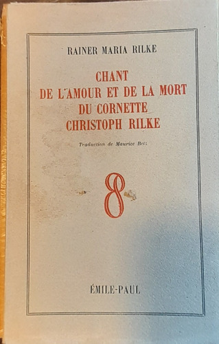 Chant De L'amour Et De Mort Du Cornette Christoph Rilke  C1