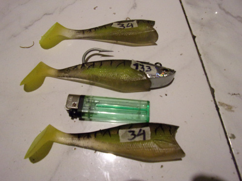 3 Señuelos Storm Wildeye Giant Jigging Shad - Genialidad (Usado)