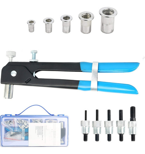 86pcs/kit Remachadora Manual Con Tuercas M3-m8 Y Estuche