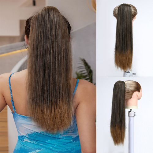 Extensión De Cola De Caballo De 61 Cm, Recta, Con Cordón Aju