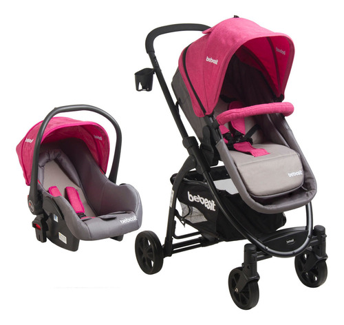 Coche de paseo Bebesit Fenix rosa con chasis color negro