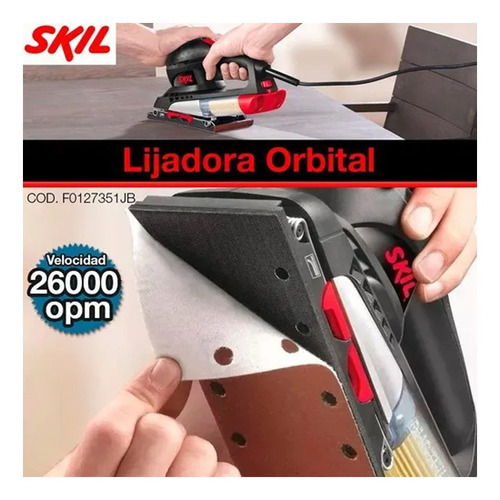 Imagen 3 de 6 de Lijadora Orbital De Mano ½ Hoja Skil 7351 Recolector 200w