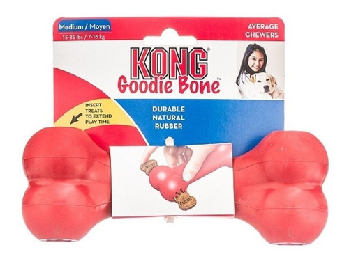 Kong Goodie Bone Médio Medium Brinquedo Borracha P/ Cães 