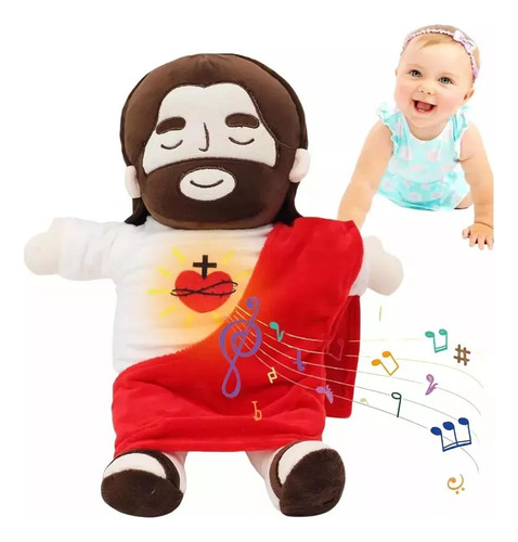 Peluche Animado De Jesucristo Que Emite Luz Y Sonido