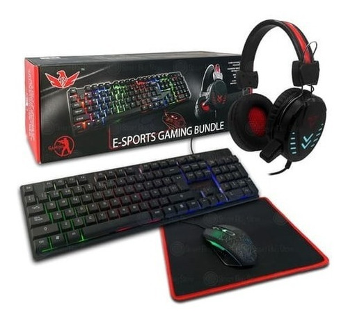 Set De Teclado Mouse Audifonos Mousepad Gamer