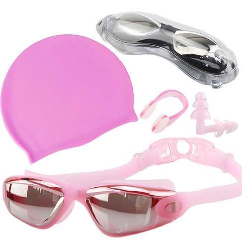 Natacion Kit 4 En 1 Protección Uv Antivaho Gafas