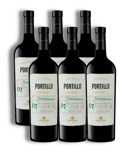 Portillo Vino Tempranillo Caja X6u 750ml Salentein Mendoza