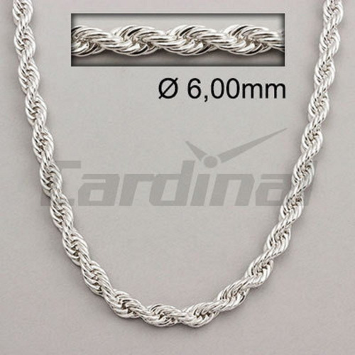 Cadena Gargantilla Acero Blanco 6 Mm Lista Para Regalo