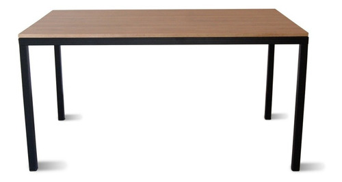 Imagen 4 de 6 de Mesa Industrial 80x150 Patas De Hierro Tapa Color Madera