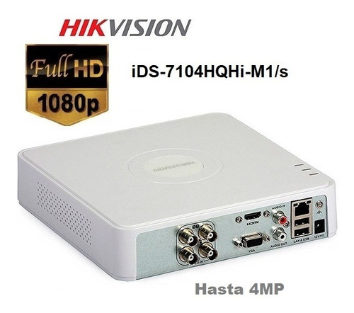 DVR de 4 canais Hikvision de até 5mp com inteligência de CFTV