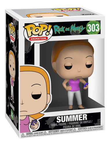 Funko Pop Ricky And Morty 303 Summer Boneco Pop Animation