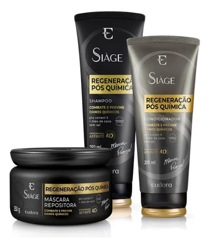 Siage Regeneracao Pos Quimica Shampo + Condicionador+mascara