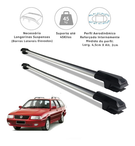 Rack De Teto Travessa Quantum Wagon 2002 Slim Prata 