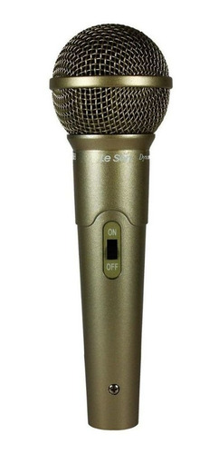 Microfone Dinâmico Com Cabo Champanhe Ls-58 - Leson