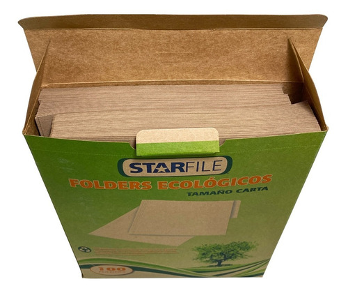 Folder Reciclado Ecologico Kraft Carta C/200 Starfile