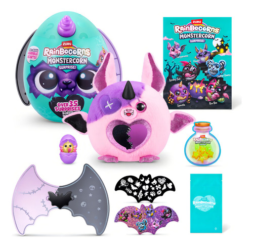 Peluche Rainbocorns Monstercorn Serie 1 Plush Mediano Color Negro